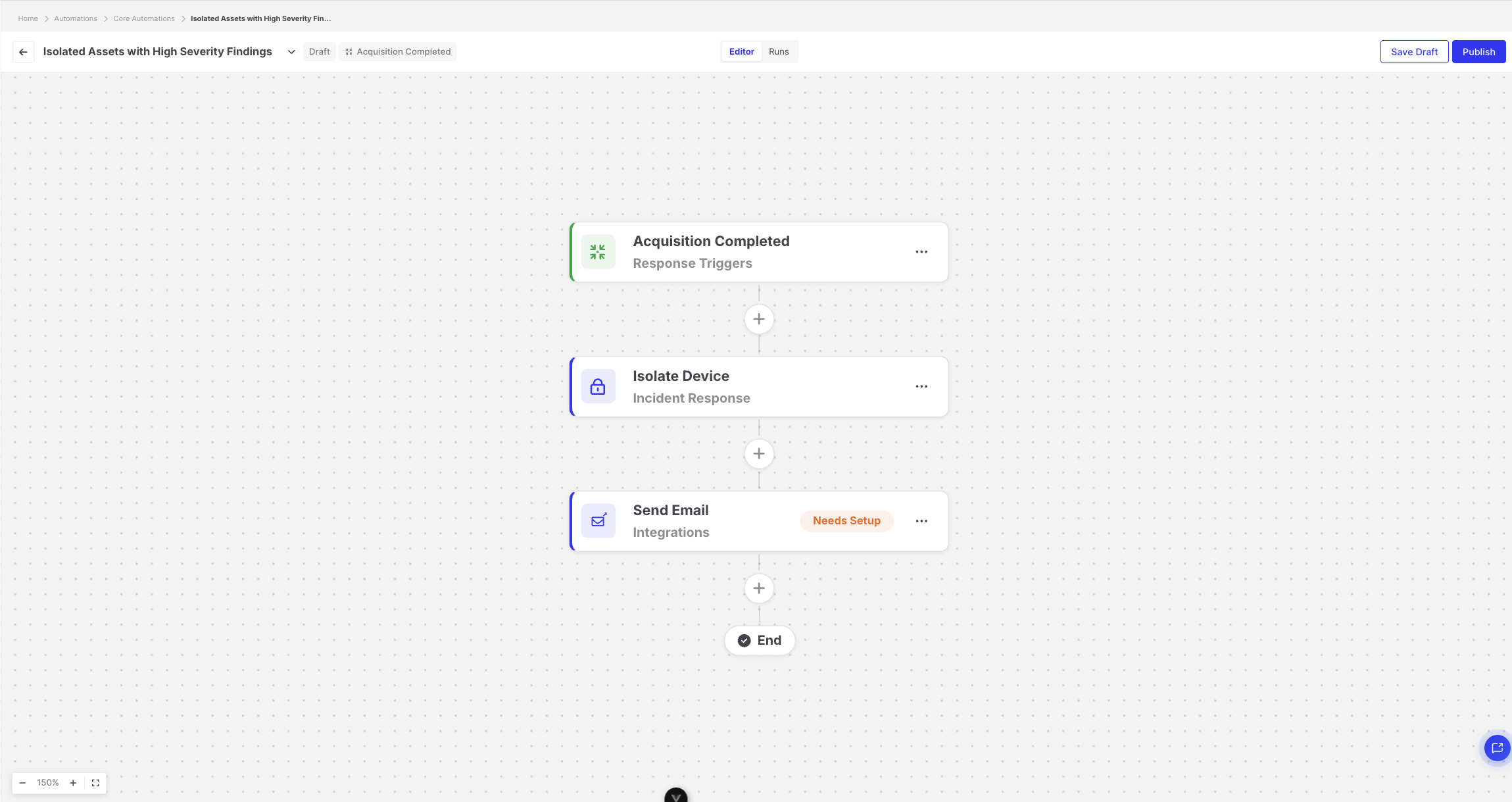 Automations: Automation editor canvas